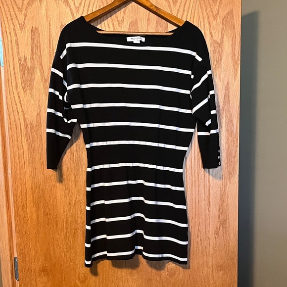 White House Black Market Tops - White House Black Market Black and White Striped Tunic